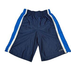 c9 by Champion boys Athletic Shorts Elastic Waist Blue & White Stripes Size M